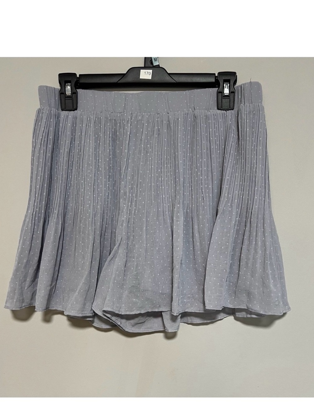 Entro Womens Size Large Gray Flowy Shorts Pleated Lined Polka Dot Print Boho
